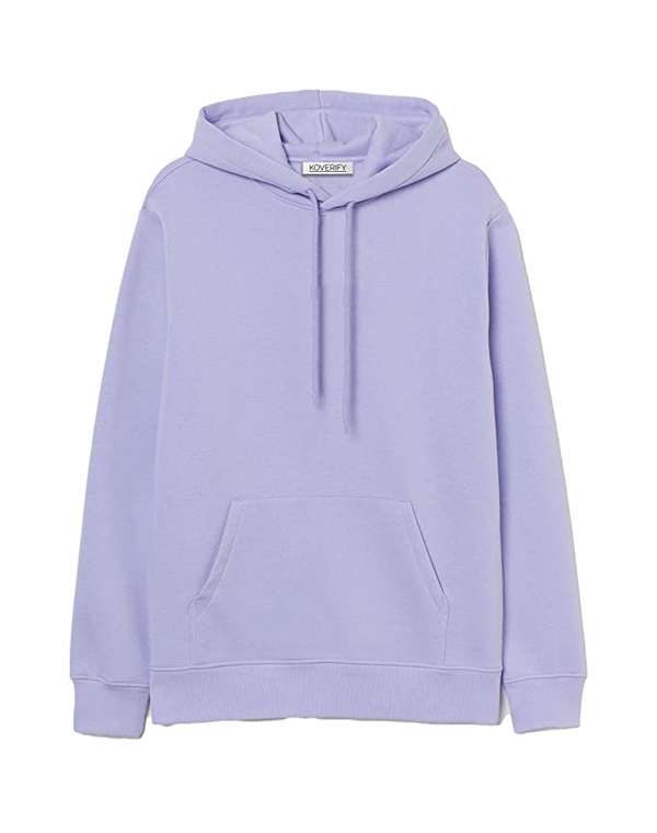 Solid Relaxed Fit Hoodie - Lavender - Koverify