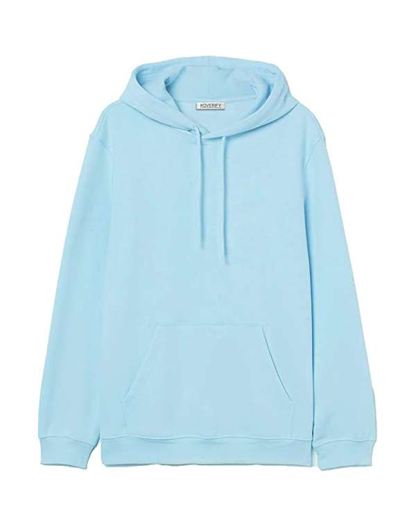 Solid Oversized Fit Hoodie - Sky Blue - Koverify