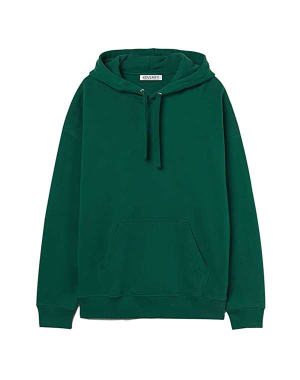 Solid Relaxed Fit Hoodie - Bottle Green - Koverify