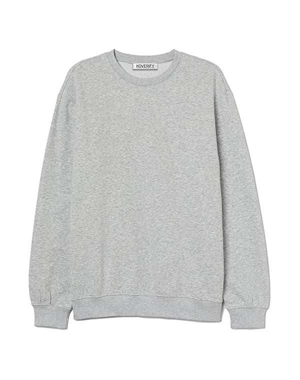 Solid Round Neck Sweatshirt - Grey Melange - Koverify