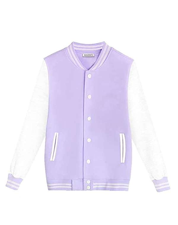 Solid Varsity Jacket - Lavender - Koverify
