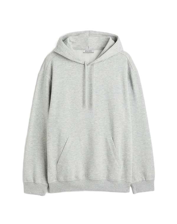 Solid Relaxed Fit Hoodie - Grey Melange - Koverify