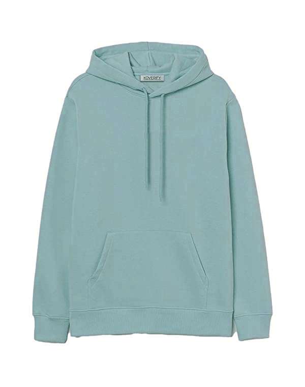 Solid Relaxed Fit Hoodie - Sage Green - Koverify