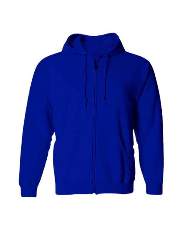 Solid Relaxed Fit Zipper - Blue - Koverify